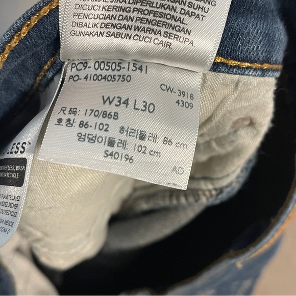 Levi 505 Straight Leg Jeans Size 34x30 - Picture 5 of 5